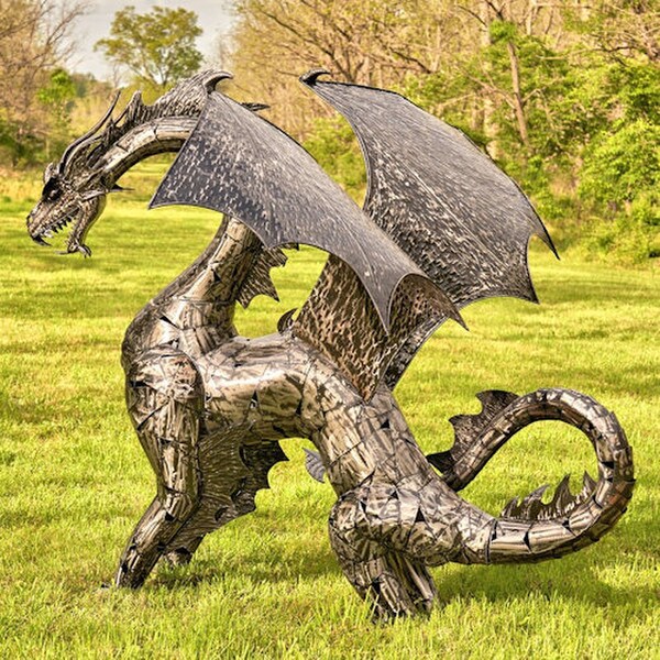Dragon Statue 6 Feet Tall Iron Sculpture